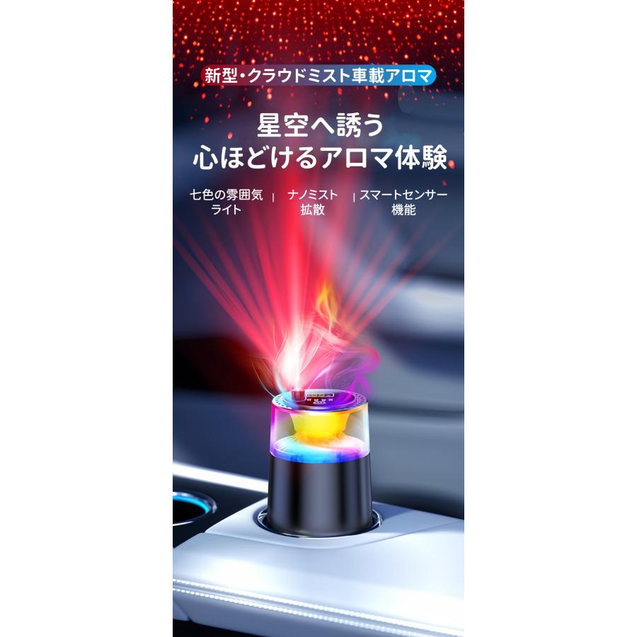 新型 車用 アロマディフューザー 車載アロマ 空気清浄機 星空
