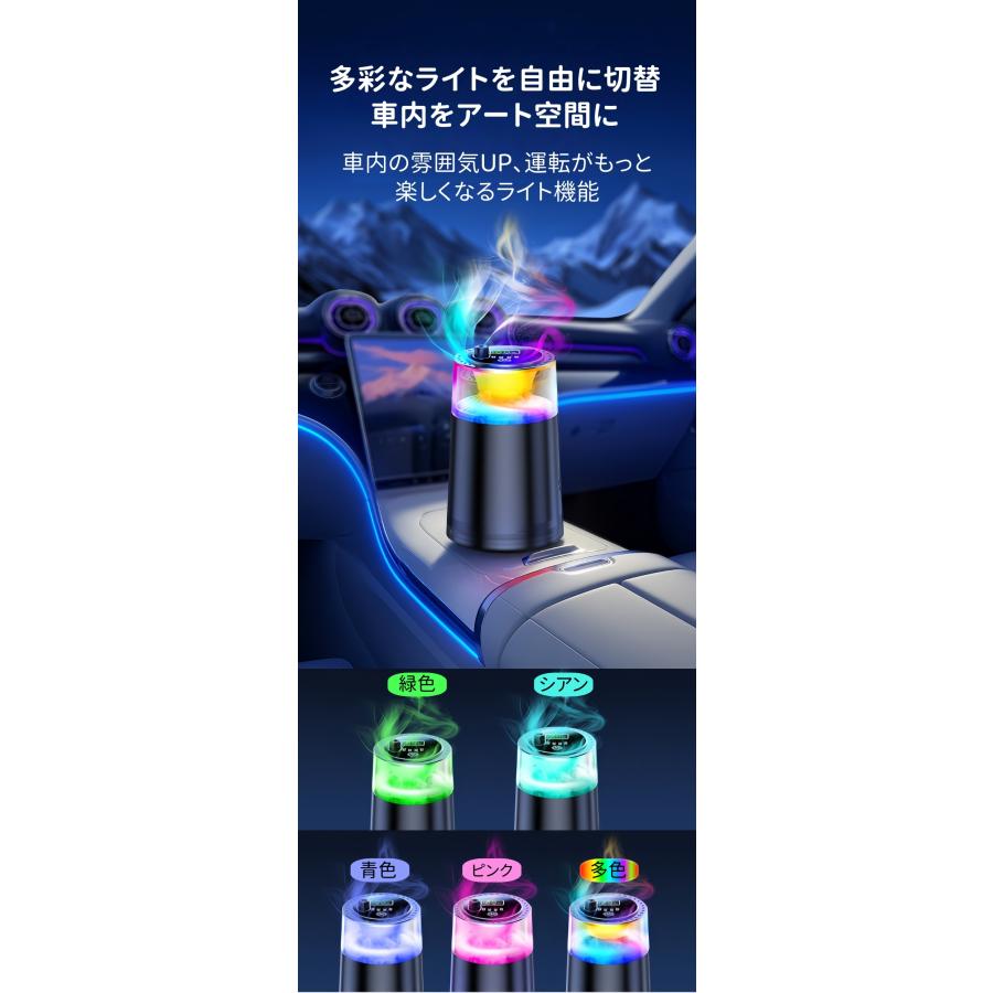 新型 車用 アロマディフューザー 車載アロマ 空気清浄機 星空