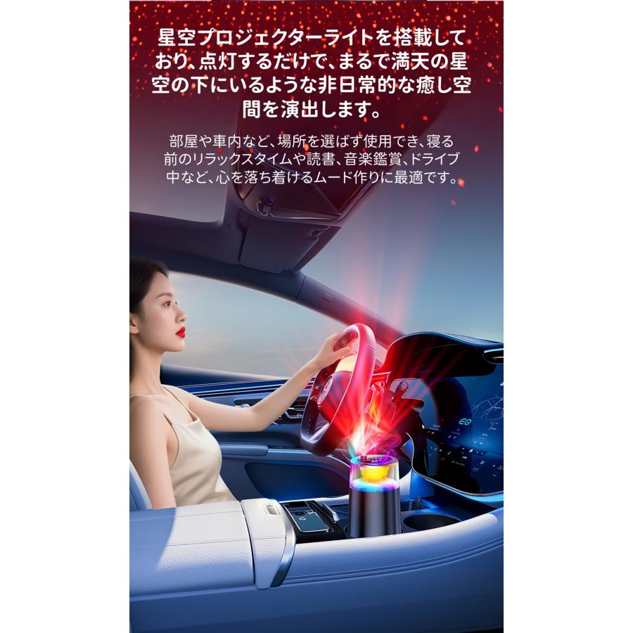 新型 車用 アロマディフューザー 車載アロマ 空気清浄機 星空