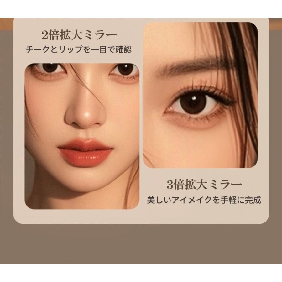 女優ミラー 収納付き 卓上ミラー 化粧鏡 ライト付き メイクミラー 卓上