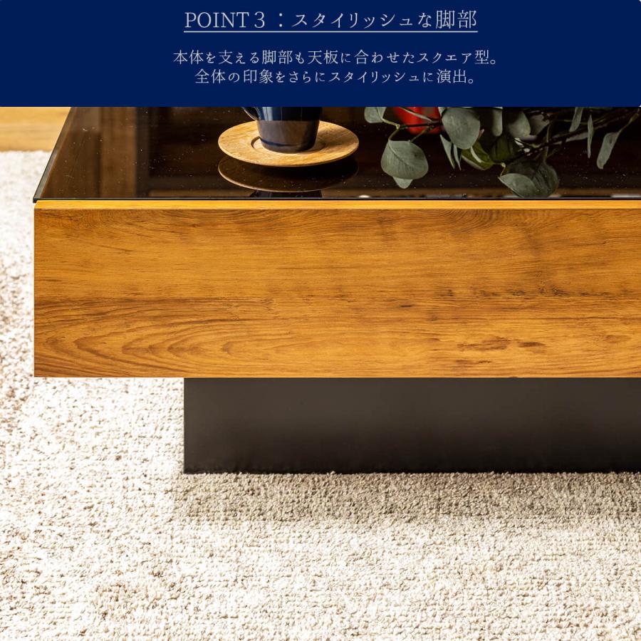 幅105cm ガラステーブル 強化ガラス センターテーブル リビング