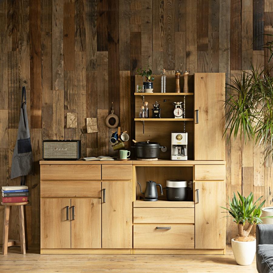 レンジボード　食器棚　ブラウン キッチンカウンター 食器棚 ダイニングボード レンジボード