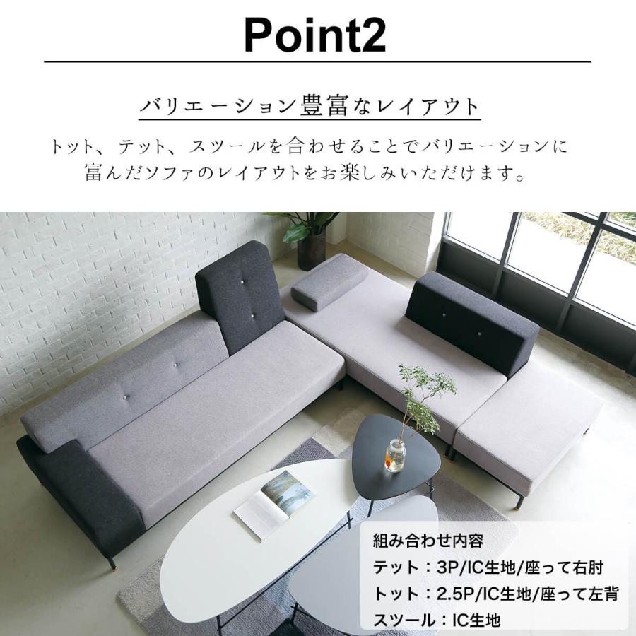 モジュラーソファ 3人掛け3クッション付き2月下旬〜3月上旬発送