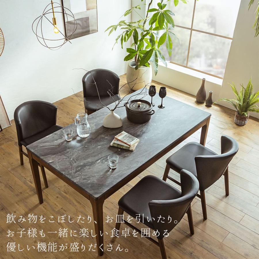 テーブル160 単品 傷に強い 大理石調 ダイニング 160cm マーブル