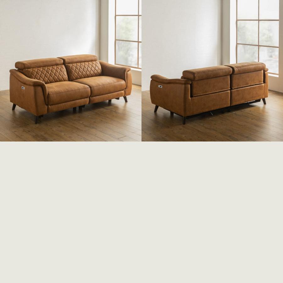 電動ソファ ソファ ワイド リクライニング ファブリック ミルクリーク