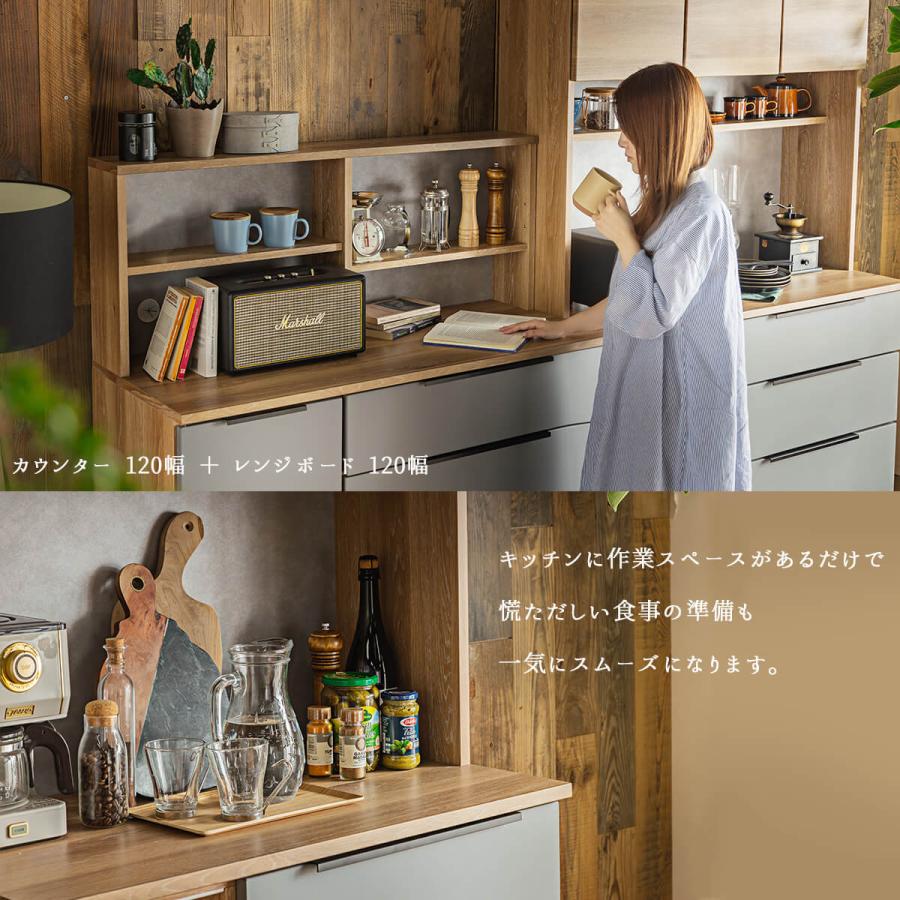 食器棚 キッチンボード ハイグロスシート レンジボード オープンボード