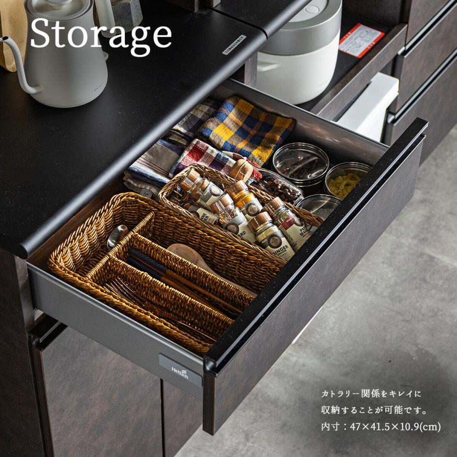 キッチンカウンター 幅60cm 日本製 大川 大川家具 ブラウン ブラック ホワイト おしゃれ 国産 メラミン天板 キッチン収納 大理石 マーブル スタイリッシュ 上品の画像