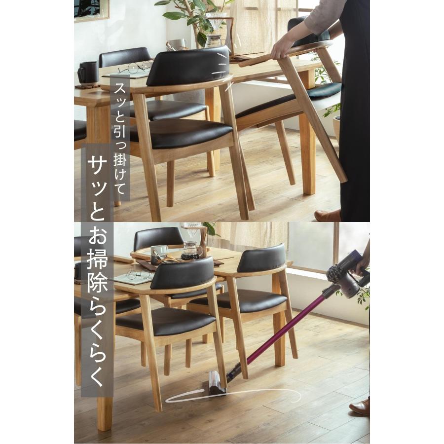 天板に掛けられる 4人掛け 5点セット テーブル ダイニングセット かけられる 180幅 オーク ウォルナット ブラウン ナチュラル180cm ひっかけ テーブルにかけら |  | 05