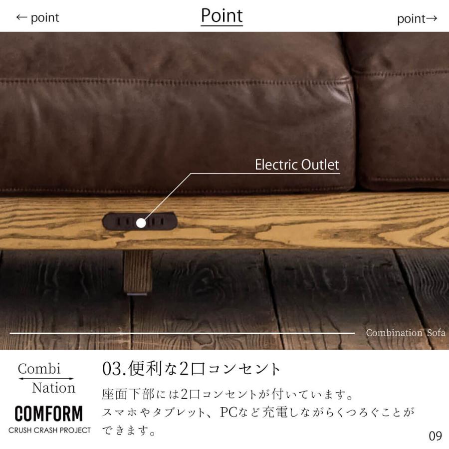 ブラウンレザー L字型ソファ ヴィンテージ風レザー調ソファ | 高級感と耐久性を備えた快適な