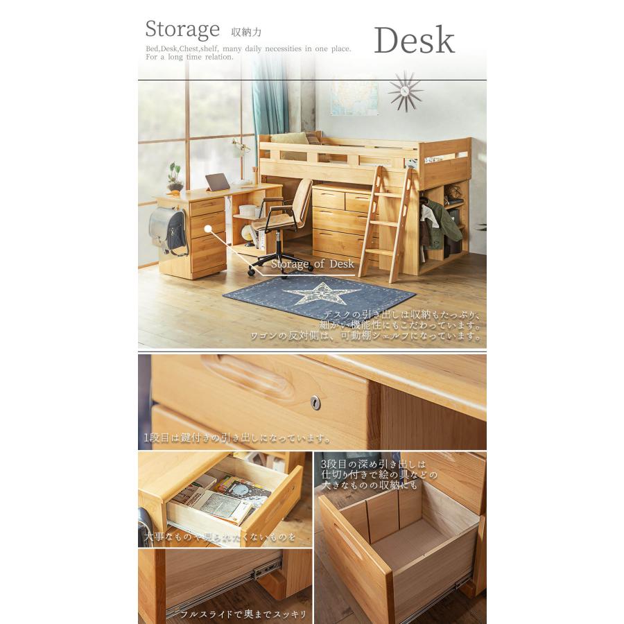 システムベッド ロフトベッド 幅203cm 日本製 国産 : FALT Furniture