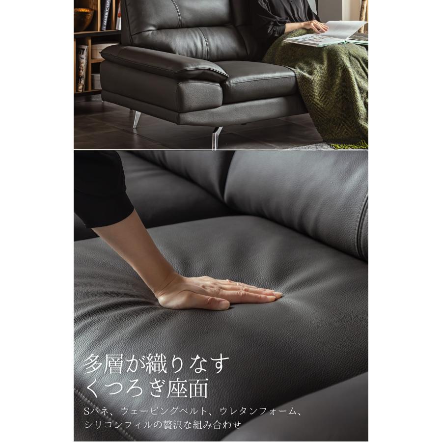 CIBONE ROBELE SOFA 3P 本革 黒 ソファ 使用感あり　送料込 CIBONE / シボネ】ROBELE SOFA ロベール ソファ 3P / Alterna Blackの