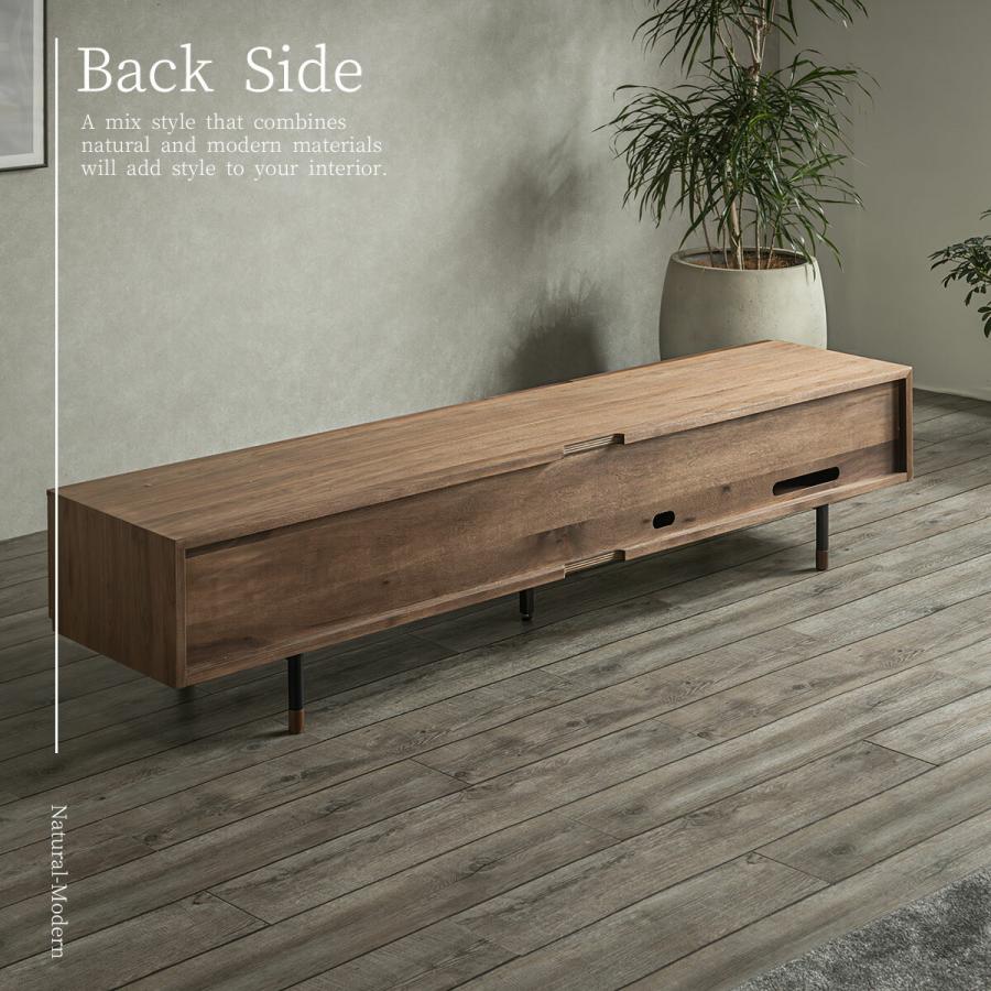 テレビボード 幅180cm 天然木 突板 ウォールナット オーク ツートーン