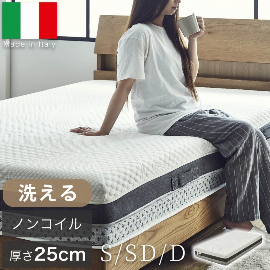 マットレス シングル セミダブル ダブル 高反発 ウレタン イタリア  ライトウェーブ 腰痛対策 軽い 寝返りしやすい ファブリック ニット素材 寝心地がいい | 