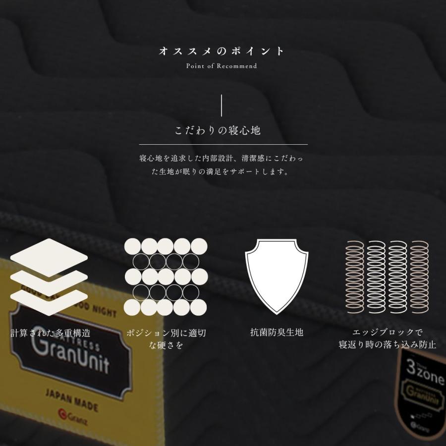 グランツ マットレス グランユニット 3ゾーン S SD D WD Q SS 防ダニ 抗菌 防臭 Grantz |  | 01