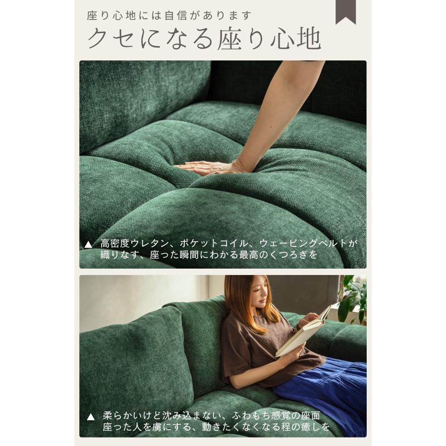 ソファ 3P 肘に座れる 耐荷重150kg グレー ポケットコイル 高密度