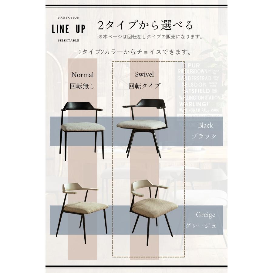 ダイニングチェア 回転タイプ スウィブル 2脚セット ルンバブル
