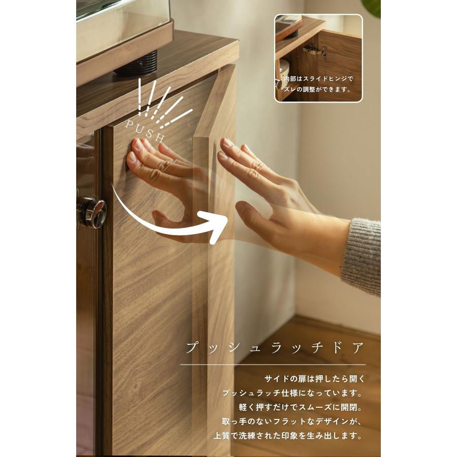 ガラスコレクションケース 強化ガラス 幅116/155 LED付き サイドボード コレクションボード 木目調 飾り棚 リビング収納 キャビネット 収納棚 ガラス扉 書斎収納 |  | 11