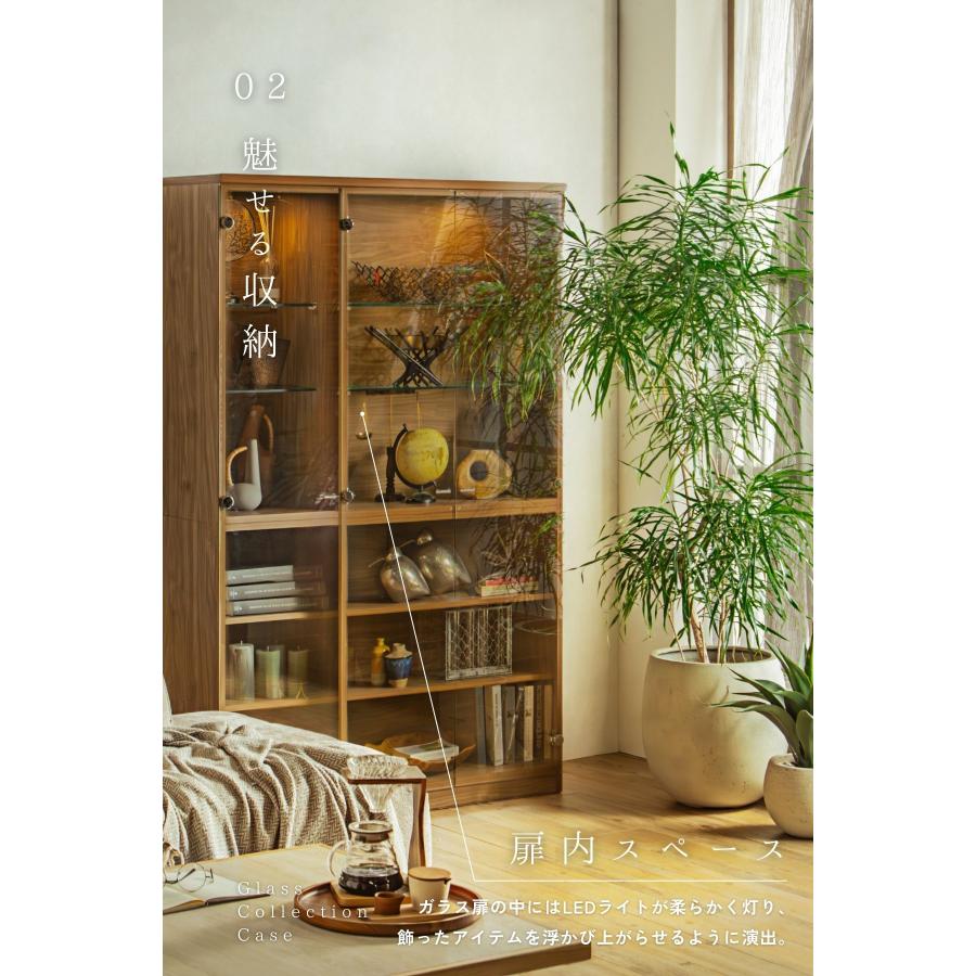 ガラスコレクションケース 日本製 強化ガラス 幅78/幅116 高さ180 LEDライト付き コレクションボード ハイタイプ LED付き |  | 05