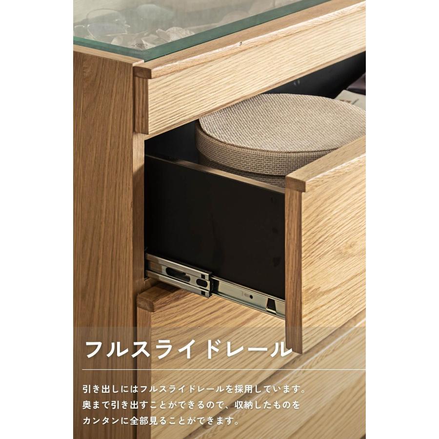 サイドボード コレクションケース リビング 収納 韓国風 モダン 80cm幅 100cm幅 オーク ナチュラル |  | 11