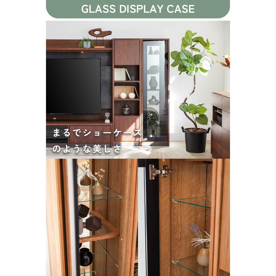 日本製 国産 リビングボード キャビネット キュリオケース Baron バロン ウォールナット オーク 壁面収納 LED ディスプレイラック Made in Japan |  | 10