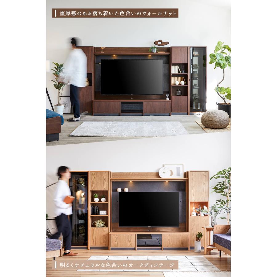 日本製 国産 リビングボード キャビネット キュリオケース Baron バロン ウォールナット オーク 壁面収納 LED ディスプレイラック Made in Japan |  | 05