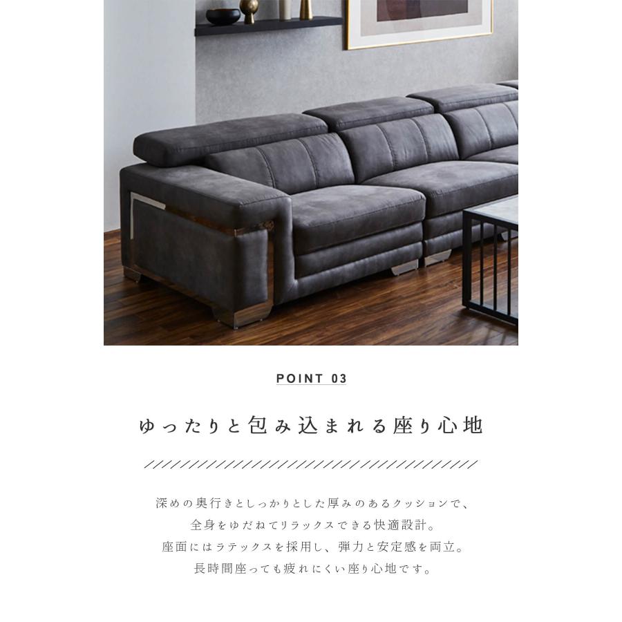 コーナーソファ ワイド ヘッドリクライニング ファブリックレザー ヘッドレスト 可動式 大型 モダン |  | 06
