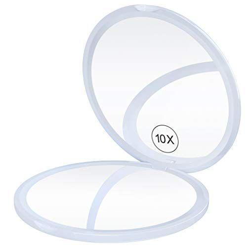 660円 数量限定価格 コンパクトミラー 10倍拡大鏡 拡大ミラー 両面化粧鏡 コンパクト拡大ミラー メイクミラー 携帯ミラー 両面鏡 折りたたみ ミラー シンプルな