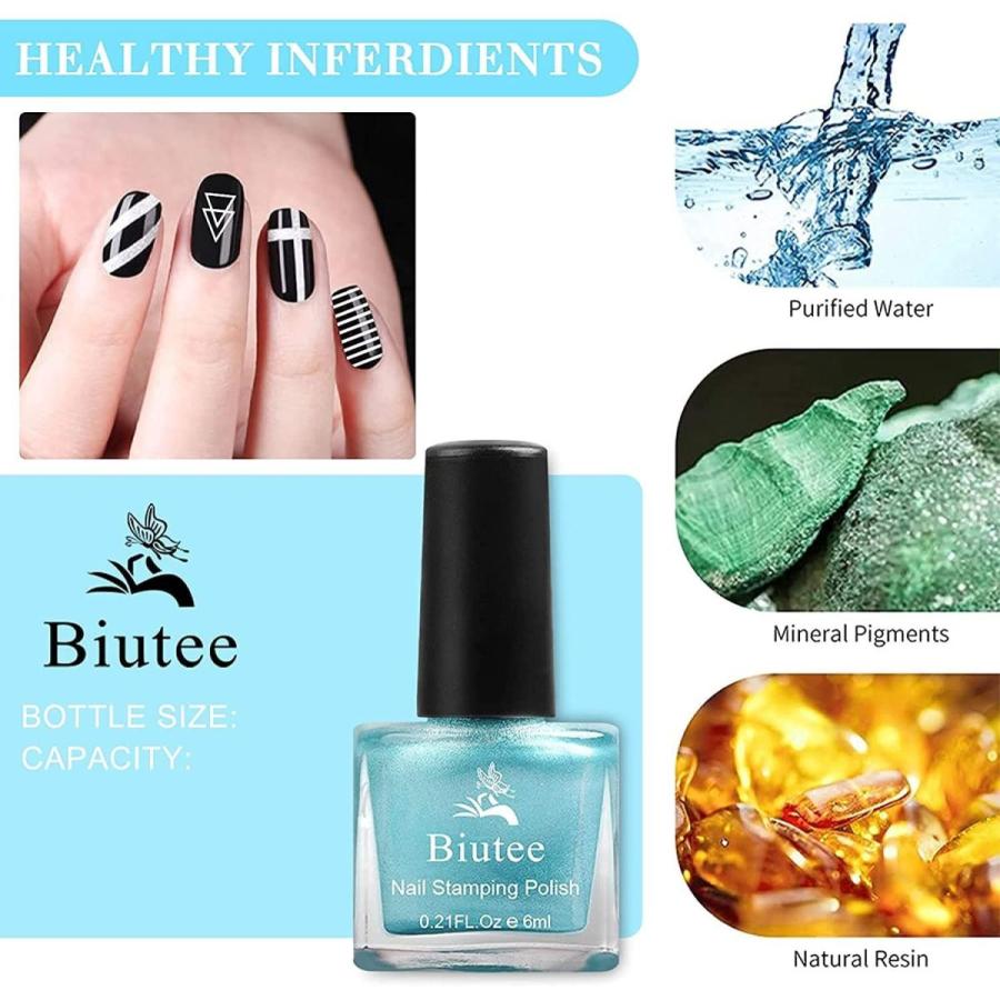 大勧め ネイルアート Biutee ネイルポリッシュ 12色 スタンプ専用ポリッシュ白 ネイルスタンピングポリッシュ 速乾 発色が良く Uv Ledライト不要 色 Www Threeriversofs Com