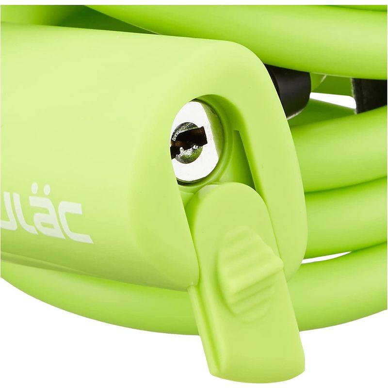 おしゃれ】ユーラック(Ulac) 自転車 鍵 10mm×150cm ライトグリーン BAUHAUS シリコンカバー自転車用コイルワイヤーロック  シャッター