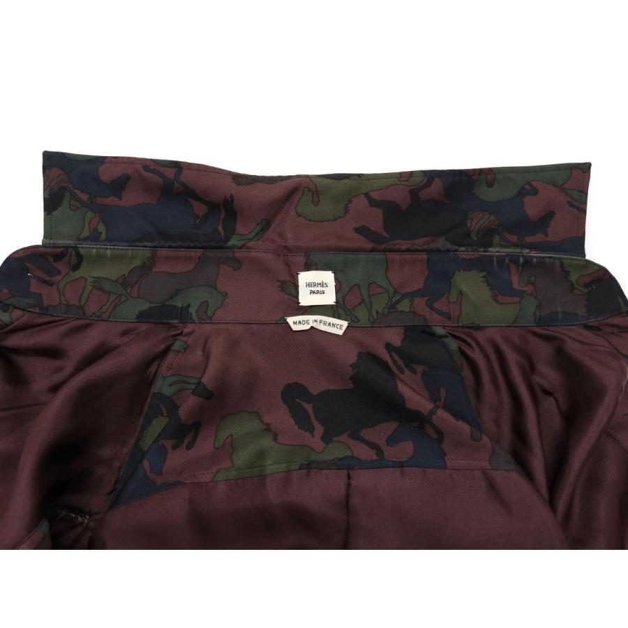 超美品 Hermes エルメス 馬総柄 シャツ風 膝丈 長袖ワンピース シルク100 ブラウン マルチカラー 34 ホース D ファミール 通販 Yahoo ショッピング