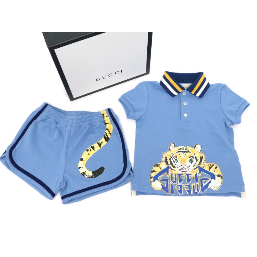 超美品【GUCCI グッチ】 トラプリント ベビー服 トップス・パンツ2点