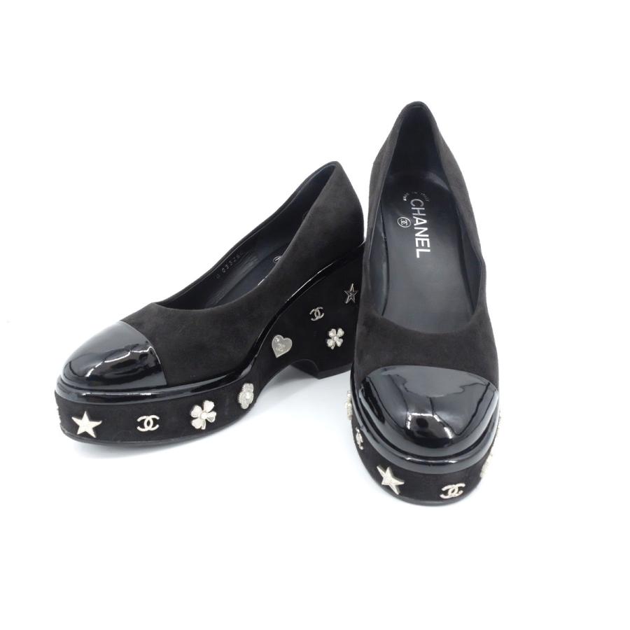 綺麗【CHANEL シャネル】 ココマーク アイコンモチーフ ウェッジソールパンプス スエード×エナメル ブラック 黒 G33260 37.5 :d01836:ファミール - 通販 - Yahoo!ショッピング 綺麗【CHANEL シャネル】 ココマーク アイコンモチーフ ウェッジソールパンプス スエード×エナメル ブラック 黒 G33260 37.5 :d01836:ファミール - 通販 - Yahoo!ショッピング