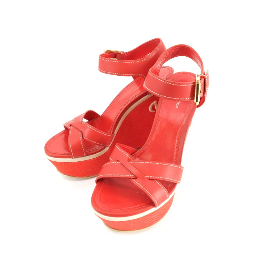 美品【LOUIS VUITTON ルイヴィトン】 ロゴ ウェッジソール サンダル