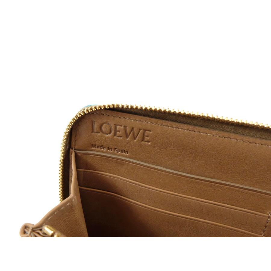 美品【LOEWE ロエベ】 アナグラム バイカラー ラウンドファスナー長 【SALE開催中】 新品 未使用 LOEWE ロエベ ブラウン スペインで購入 ウォレット レザー 長財布