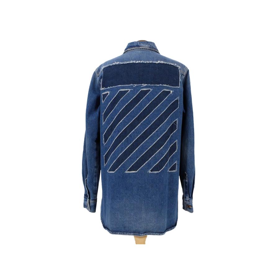 美品【OFF-WHITE オフホワイト】 17AW Diag Window Denim Shirt