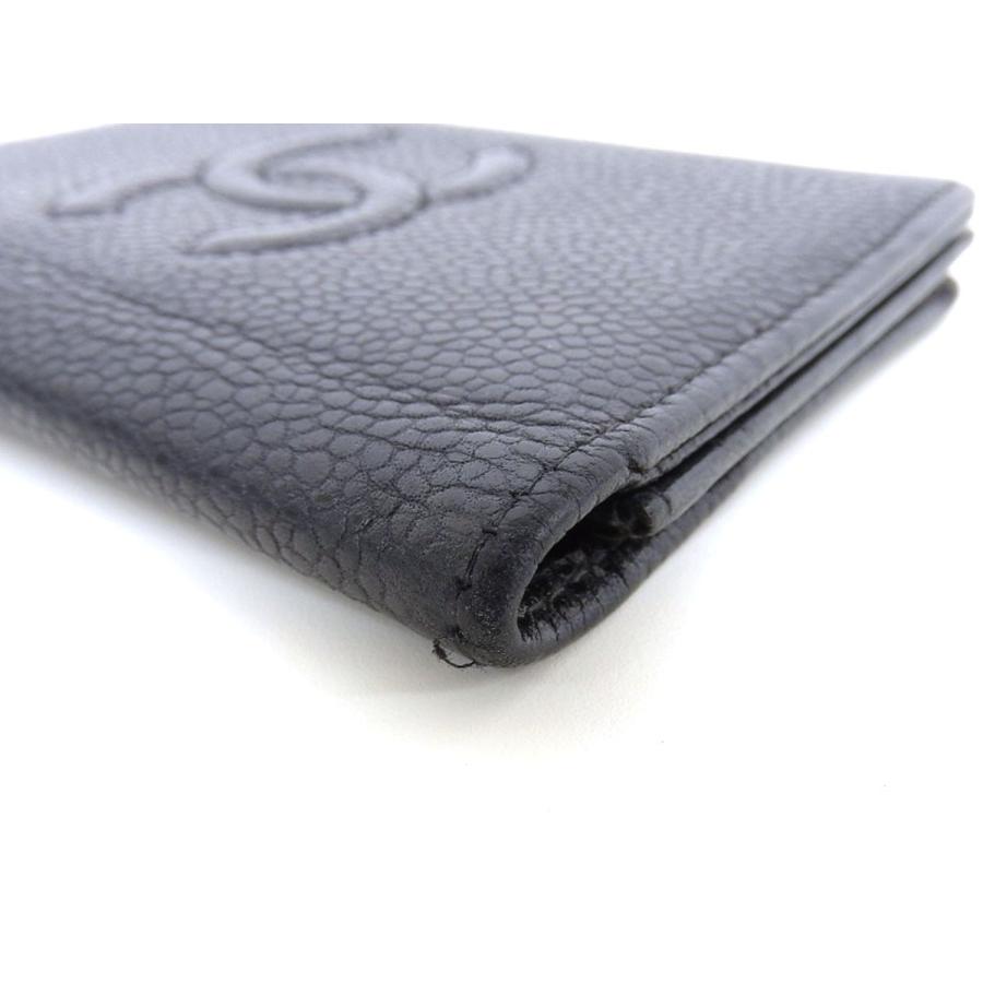 CHANEL シャネル ココマーク カードケース 名刺入れ キャビアスキン 黒 ...
