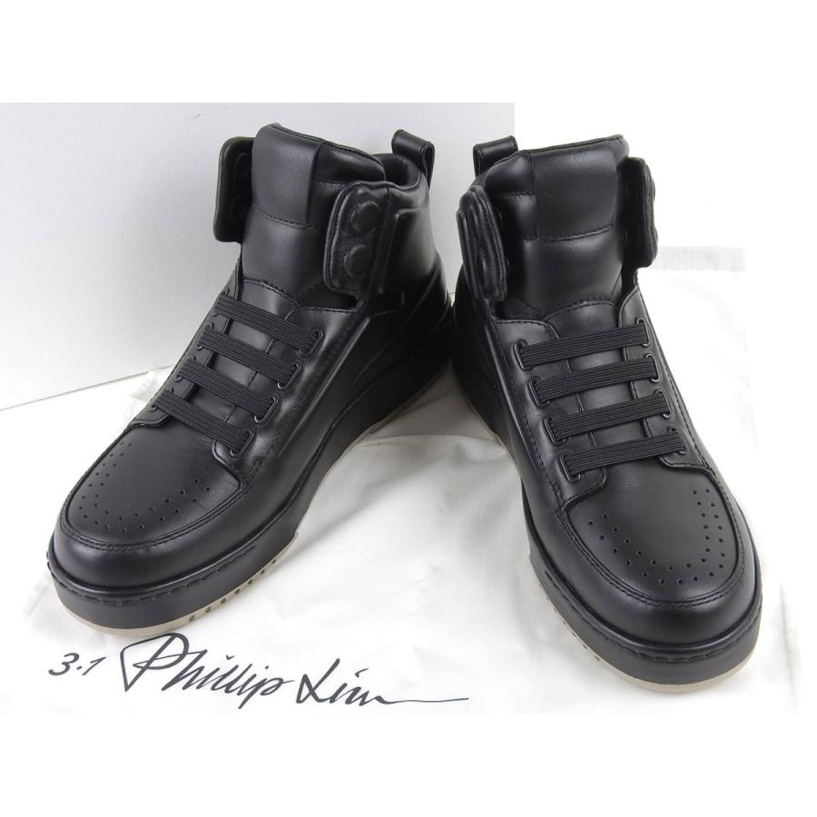 超美品 3 1 Phillip Lim 3 1フィリップリム メンズ ハイカットスニーカー レザー ブラック 黒 42 26cm F ファミール 通販 Yahoo ショッピング