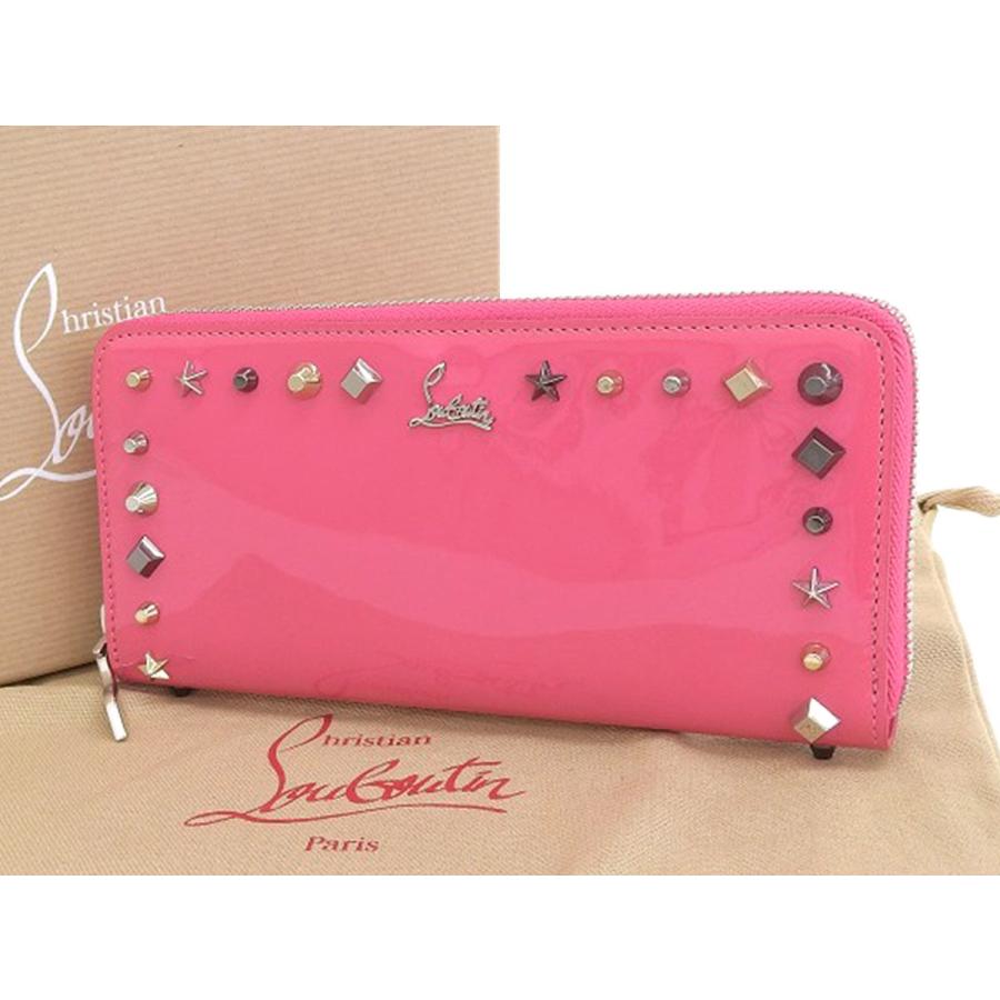 超美品 Christian Louboutin クリスチャンルブタン パネトーネ マルチスタッズ ラウンドファスナー長財布 エナメル ピンク F ファミール 通販 Yahoo ショッピング