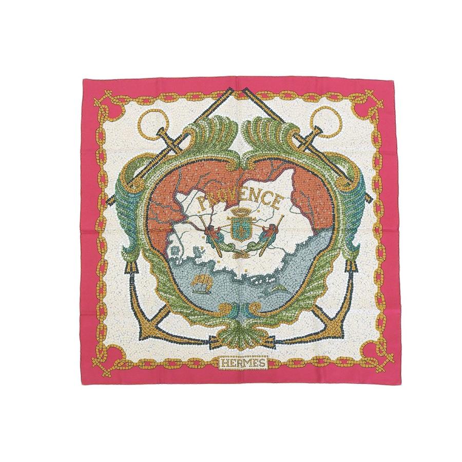 美品【HERMES エルメス】 カレ90 PROVENCE プロヴァンスの花刺繍 大判スカーフ タイル柄 シルク100% マルチカラー  :f19502:ファミール - 通販 - Yahoo!ショッピング
