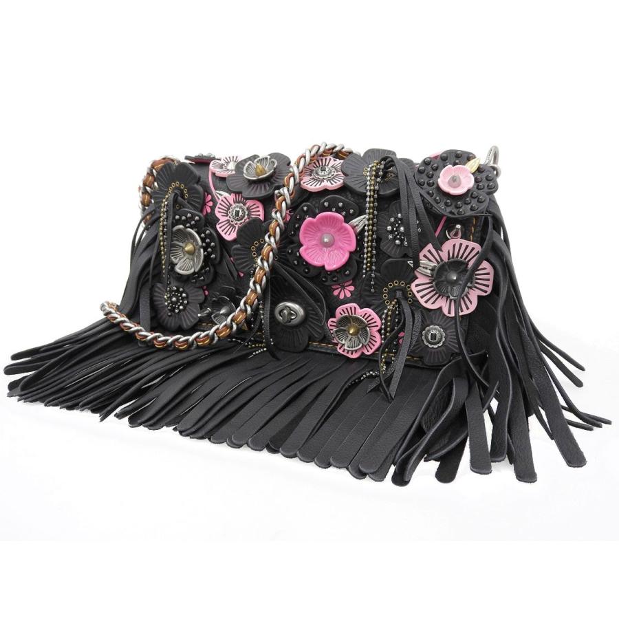 超美品 Coach コーチ フラワーモチーフ スタッズ ショルダーバッグ レザー ブラック ピンク L1673 0128 F994 ファミール 通販 Yahoo ショッピング