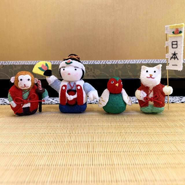 ちりめん細工 桃太郎 犬 猿 雉 4点セット 端午の節句 五月人形 ちりめん細工 桃太郎 犬 猿 雉 4点セット 端午の節句 五月人形