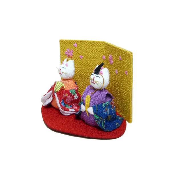 ちりめん細工 ひな祭り ねこのお雛様 #1-275 手作りの和雑貨インテリア