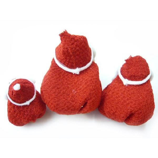 ちりめん細工 サンタクロース やさしいお顔のサンタブラザーズ三兄弟