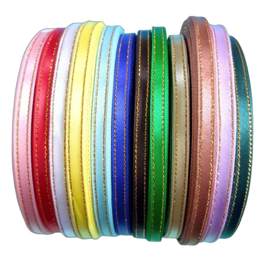 リボン ラメ入りサテン（アミック）片面6mm（1m） : てづくり 手芸