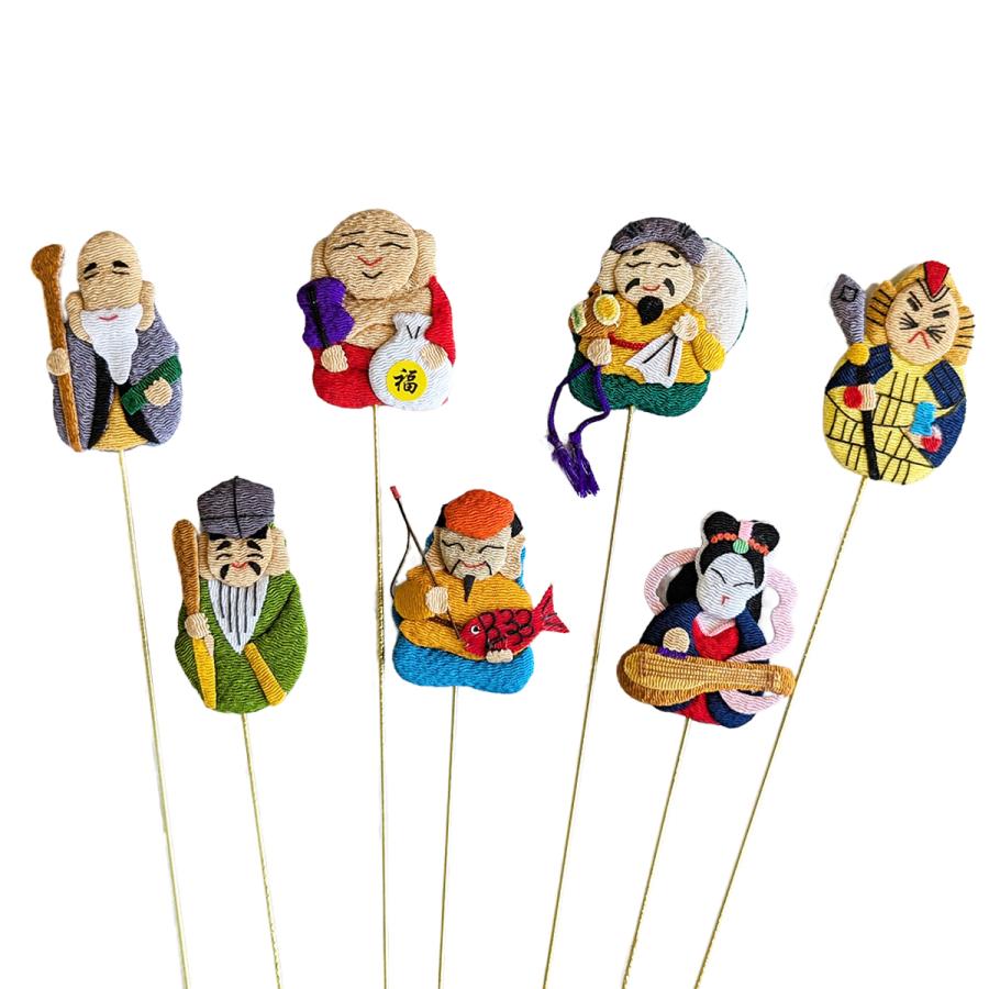 お正月飾り ちりめん細工 新七福神ピック 1本 AA-181 日本の伝統行事