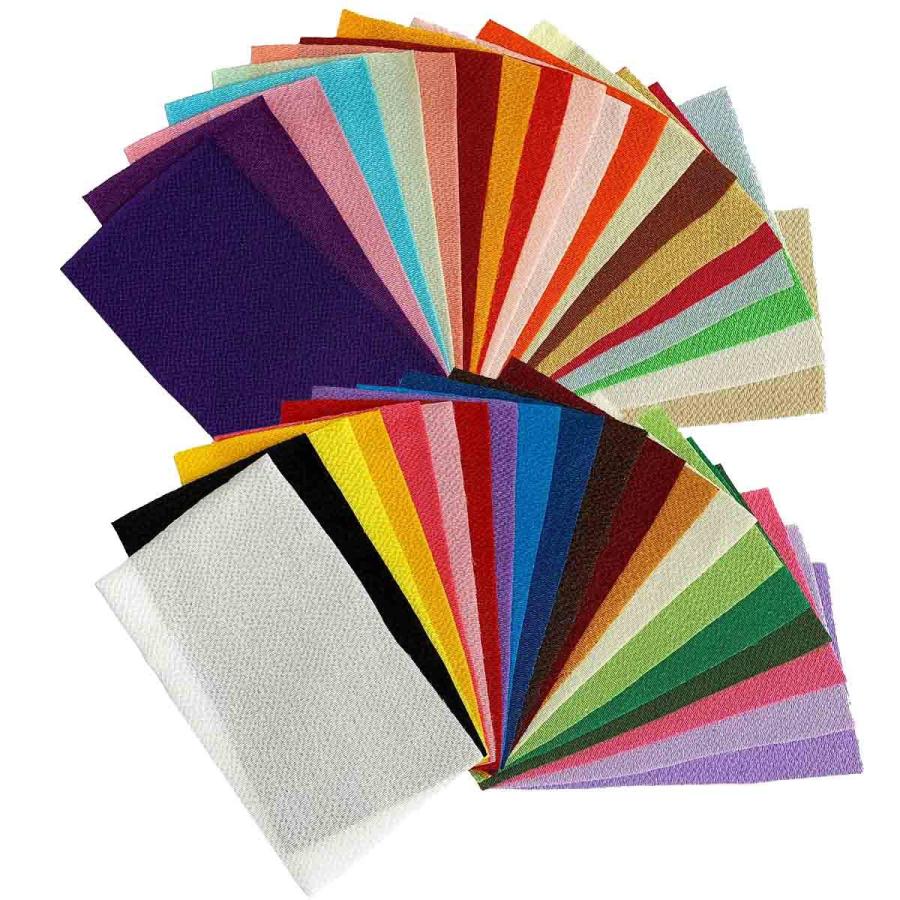 ちりめん はぎれ セット 二越 無地 40枚 （約9cm×約16cm） 色の  