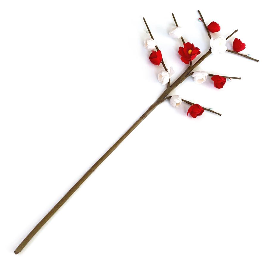 造花 正月飾り 紅白梅の枝12輪（1本） アートフラワー｜familiamia｜02