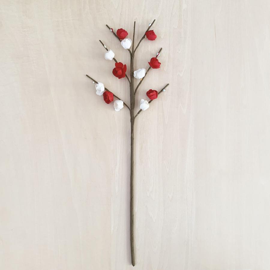 造花 正月飾り 紅白梅の枝12輪（1本） アートフラワー｜familiamia｜03