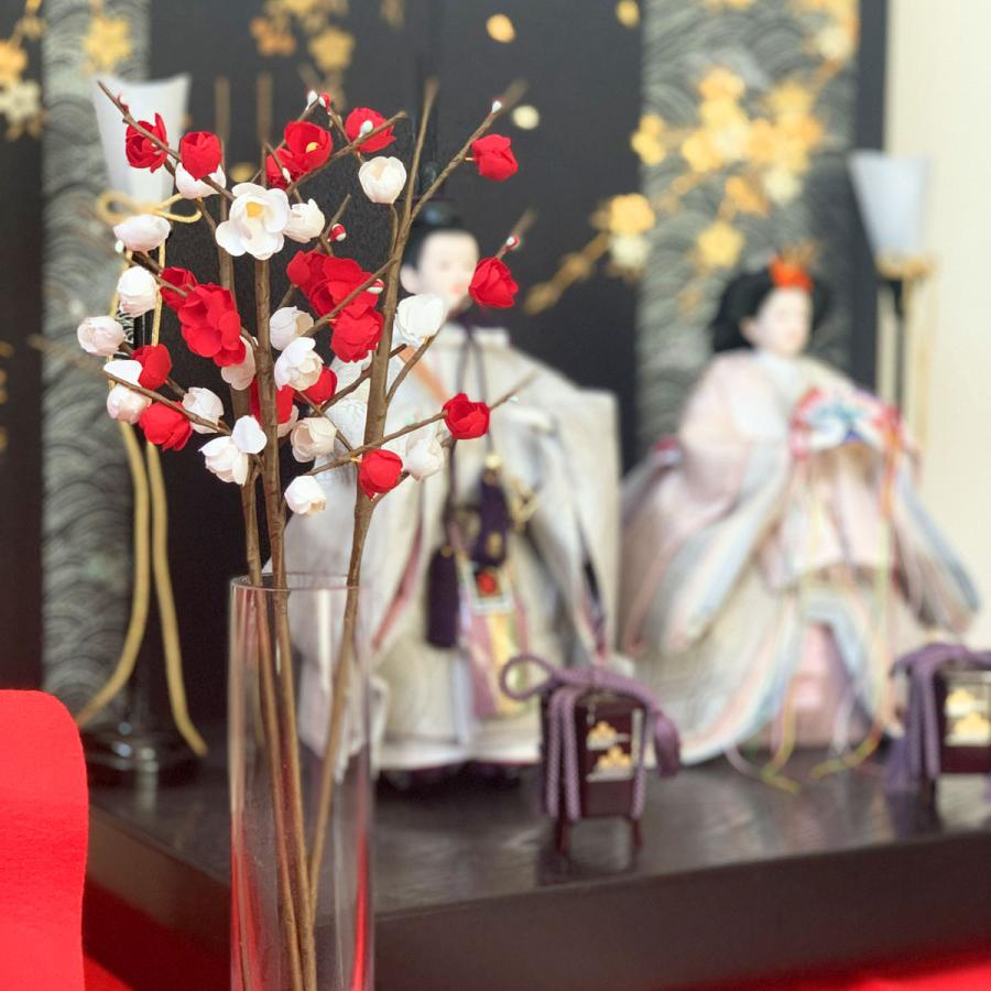 造花 正月飾り 紅白梅の枝12輪（1本） アートフラワー｜familiamia｜05