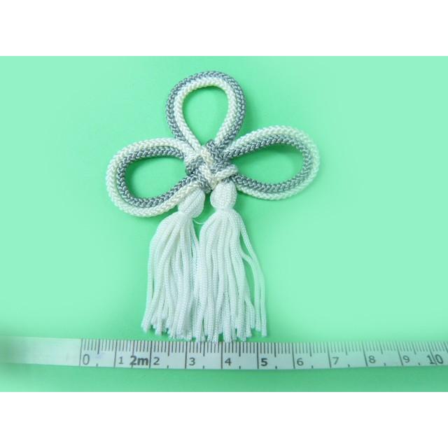 タッセル 白とグレーの上品な几帳結び 房 手芸材料 つまみ細工 七五三